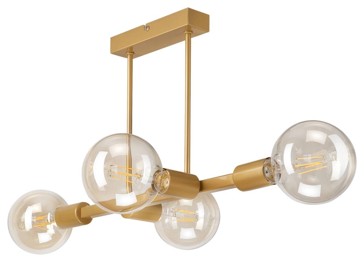 Lamkur Deckenleuchte gold Stahl B/H/L: ca. 53x32x53 cm E27 4 Brennstellen