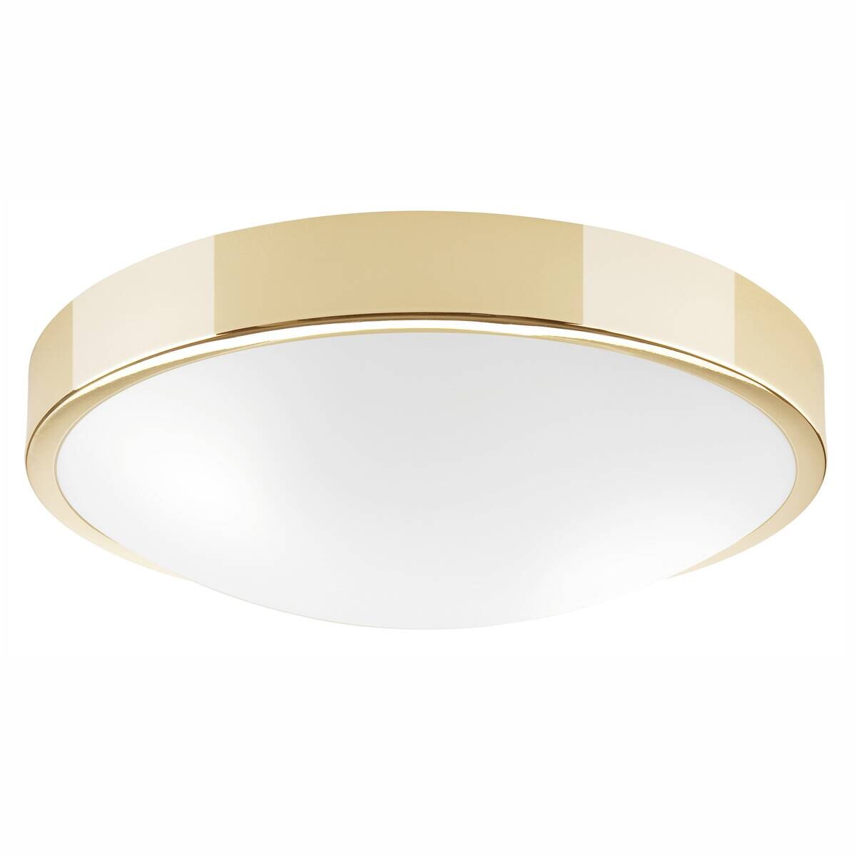 Lamkur Deckenleuchte gold Stahl Glas B/H/L: ca. 37x8x37 cm E27 2 Brennstellen