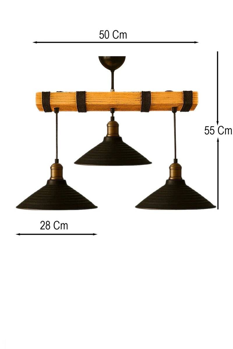 Pendelleuchte mehrfarbig Holz B/H/L/D: ca. 50x55x50x50 cm E27 1 Brennstellen