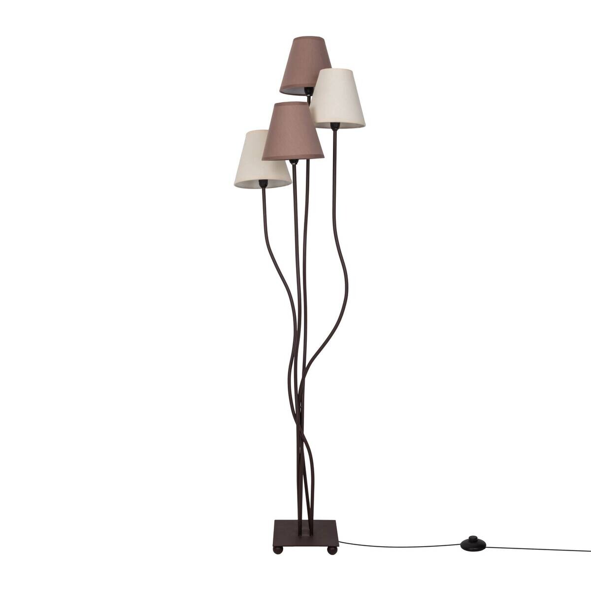 Näve Leuchten Stehlampe 2040911 braun Metall Textil B/H/T: ca. 34x138x43 cm 4 Brennstellen