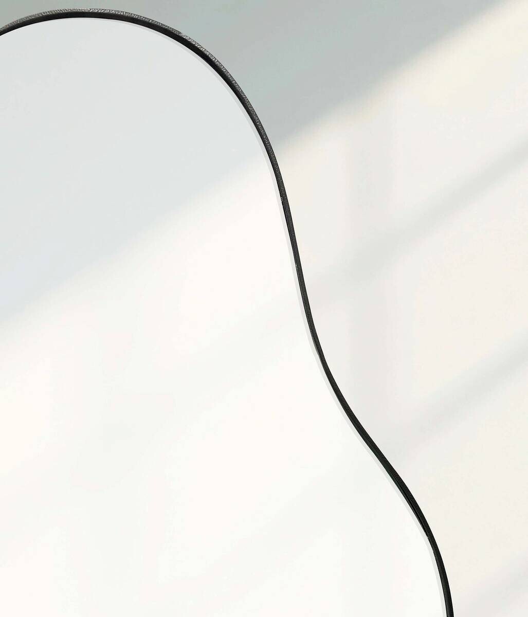 Wohnling Wandspiegel schwarz Metall B/H/T: ca. 40x80x2,5 cm