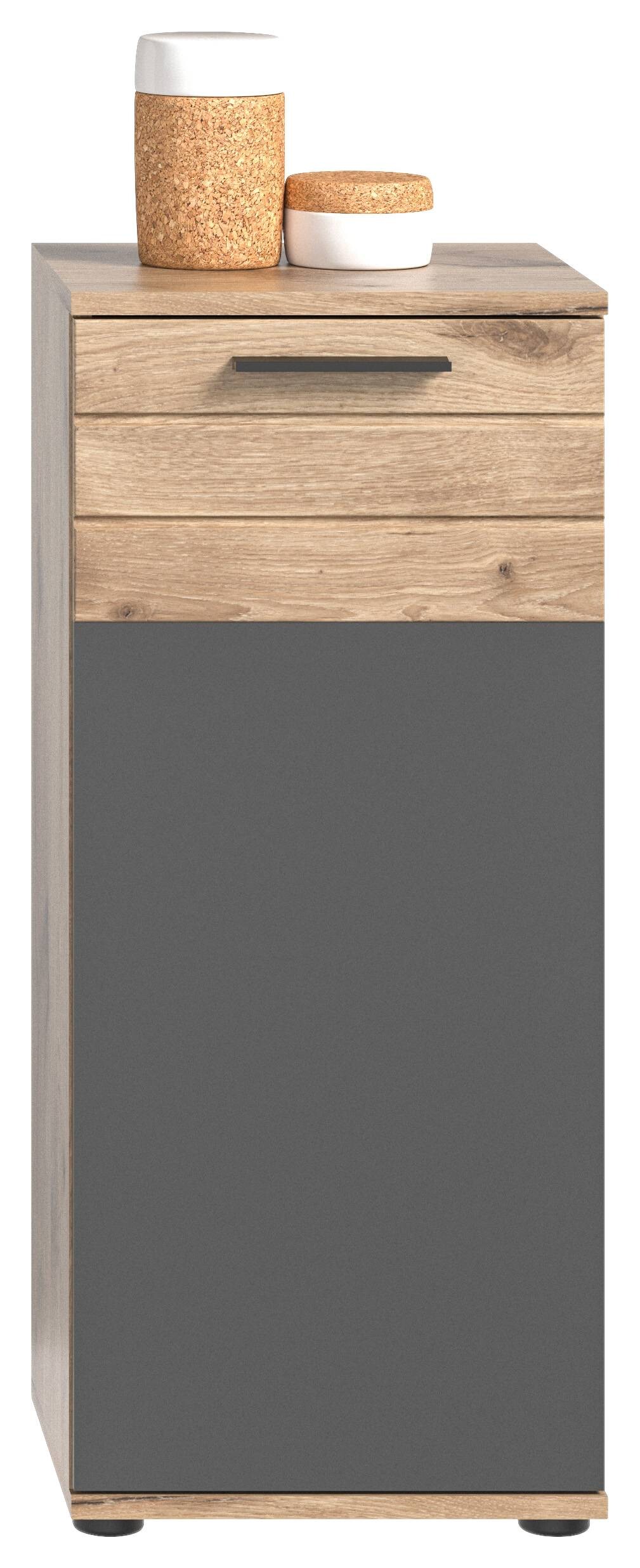 Badkommode Mason dunkelgrau Nox Oak Nachbildung B/H/T: ca. 37x87x34 cm