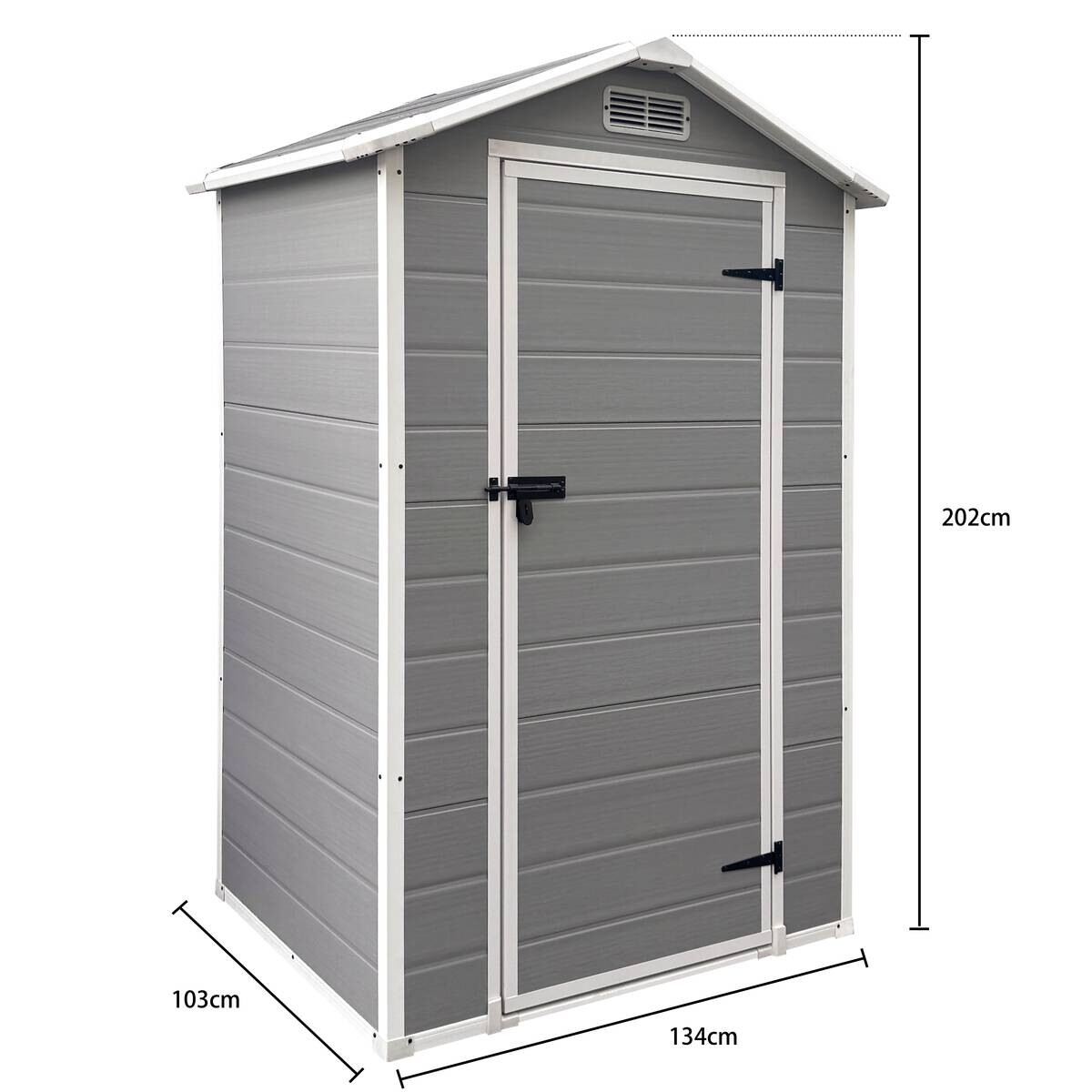 POCOline Gartenhaus Basic grau B/H/T: ca. 134x202x102 cm