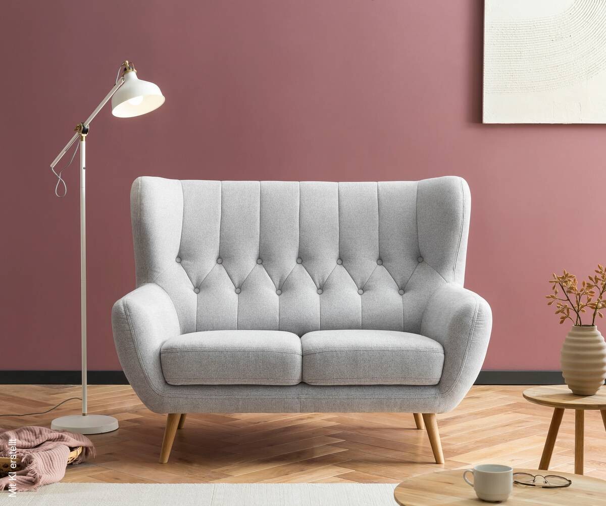 Sofa hellgrau B/H/T: ca. 137x101x95 cm