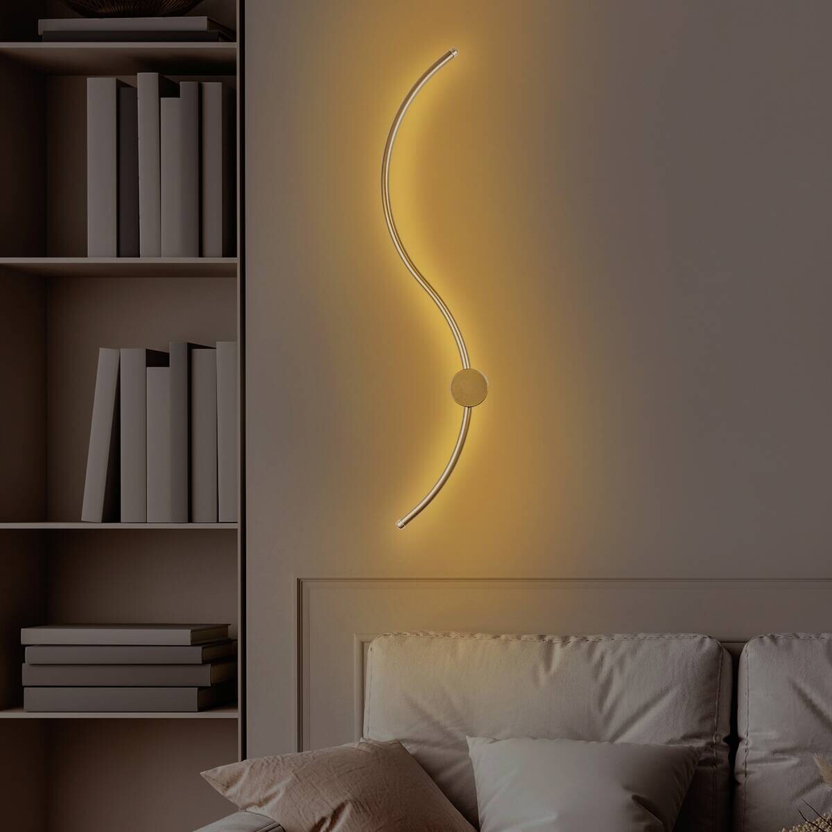 Opviq Wandleuchte gold Metall B/H/T/L: ca. 90x17x10x90 cm