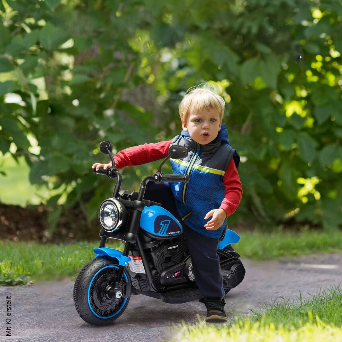 HOMCOM Kinder-Elektromotorrad schwarz B/H/L: ca. 42x57x76 cm