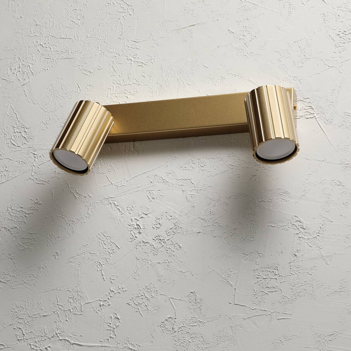 Lamkur Strahler Prisma gold Stahl B/H/L: ca. 6,5x16,5x30 cm 2 Brennstellen