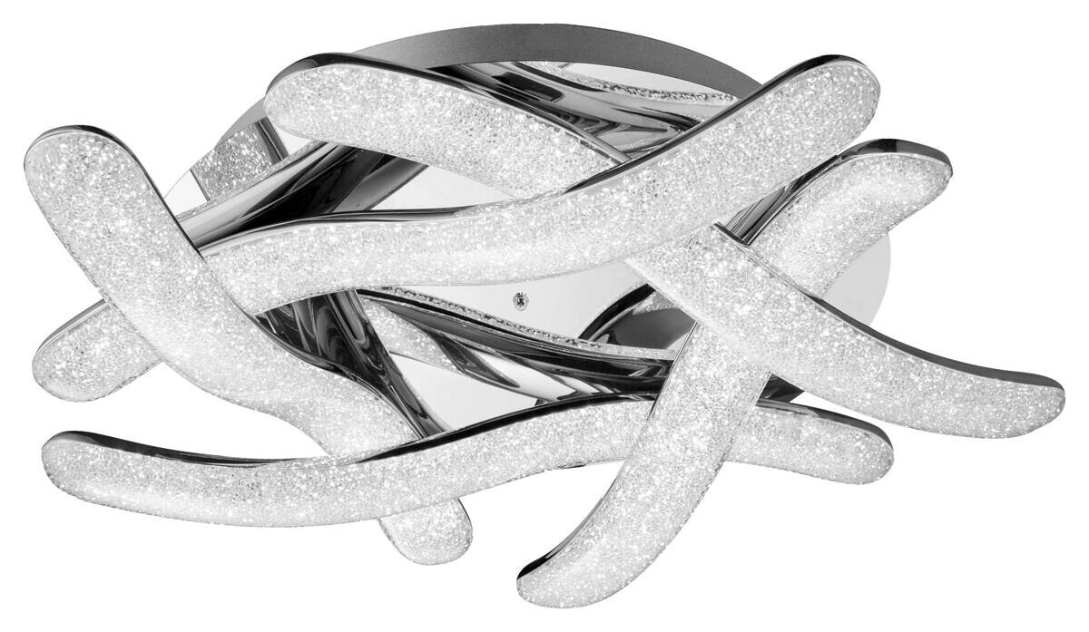 POCOline LED-Deckenleuchte Lio Chrom Metall Acryl B/H/L: ca. 54x11,5x54 cm