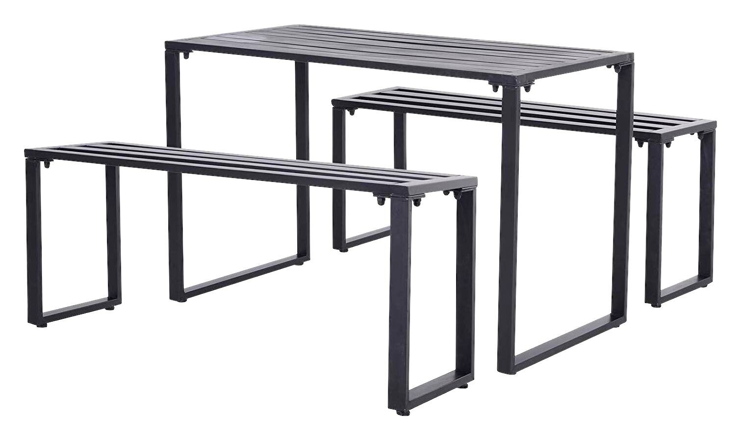 Outsunny Gartengarnitur schwarz Metall