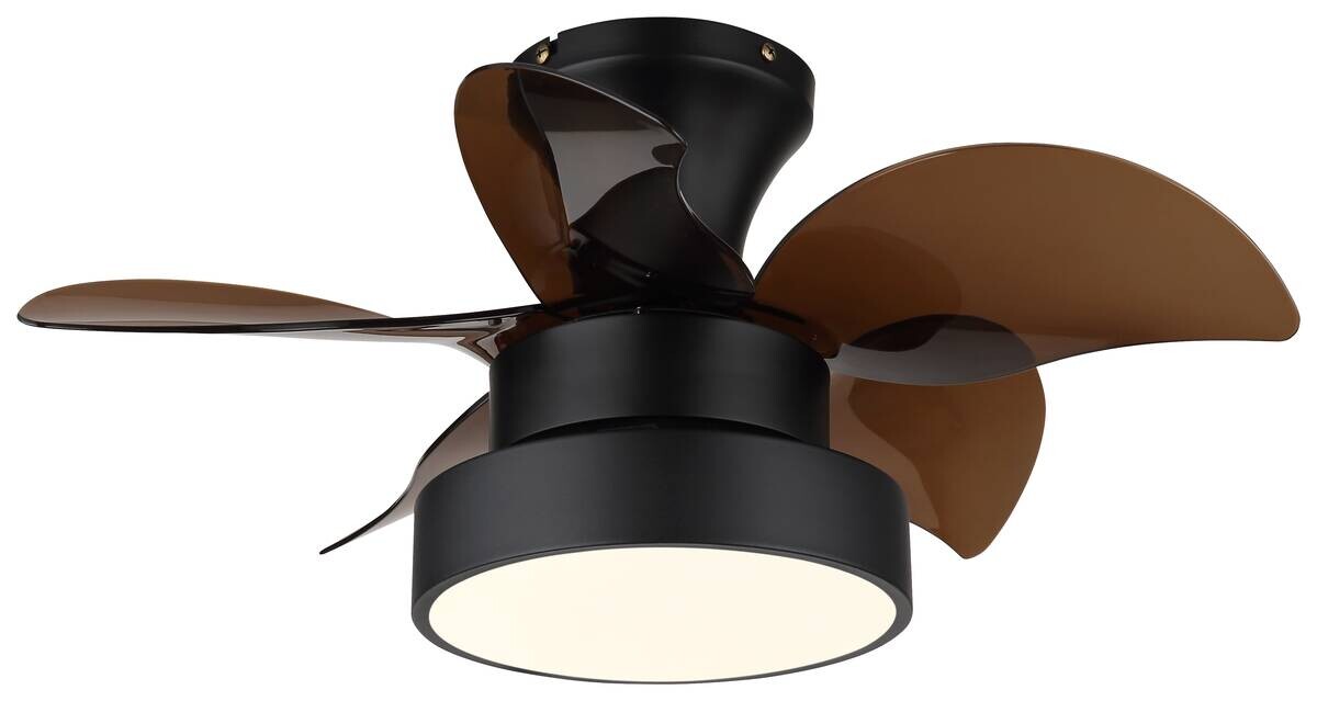 GLOBO LED-Deckenventilator schwarz braun H/D: ca. 27x58 cm max. 22 W