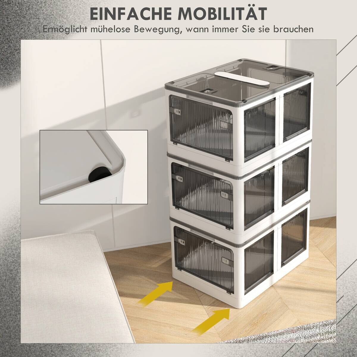 HOMCOM Aufbewahrungsbox weiß B/H/L: ca. 42x60x34 cm