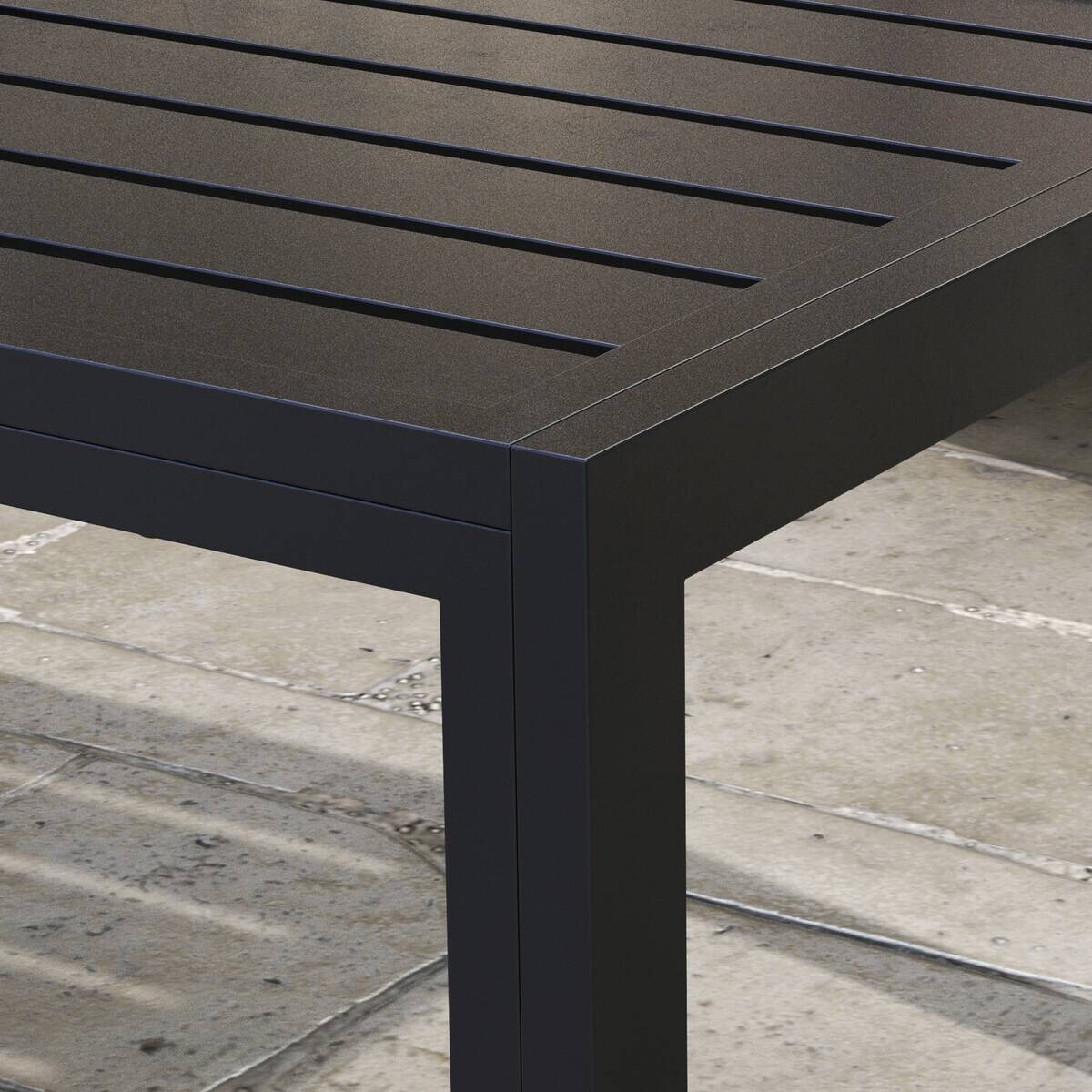 Outsunny Balkontisch schwarz Stahl B/H/L: ca. 61x46x101,5 cm