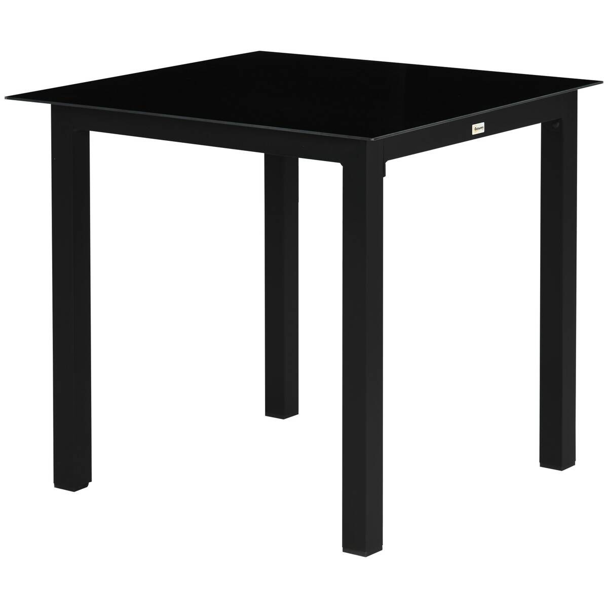 Outsunny Gartentisch schwarz Aluminium B/H/L: ca. 80x80x74 cm