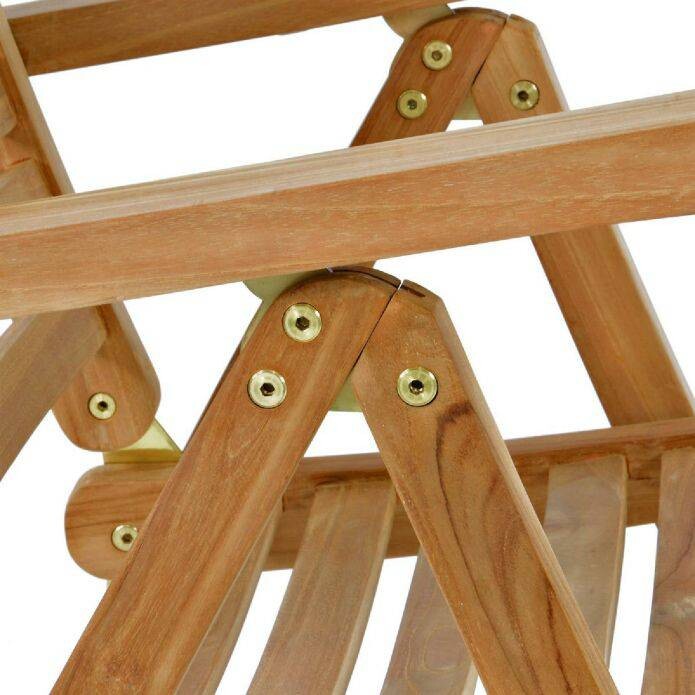 VCM Gartenstuhl braun Teakholz B/H/T: ca. 61x111x65 cm