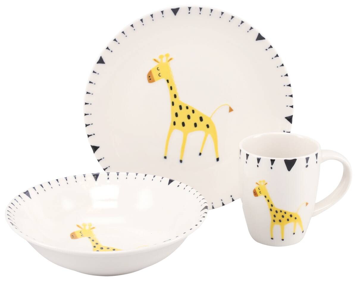CreaTable Tafelservice Safari bunt Steinzeug 3 tlg.