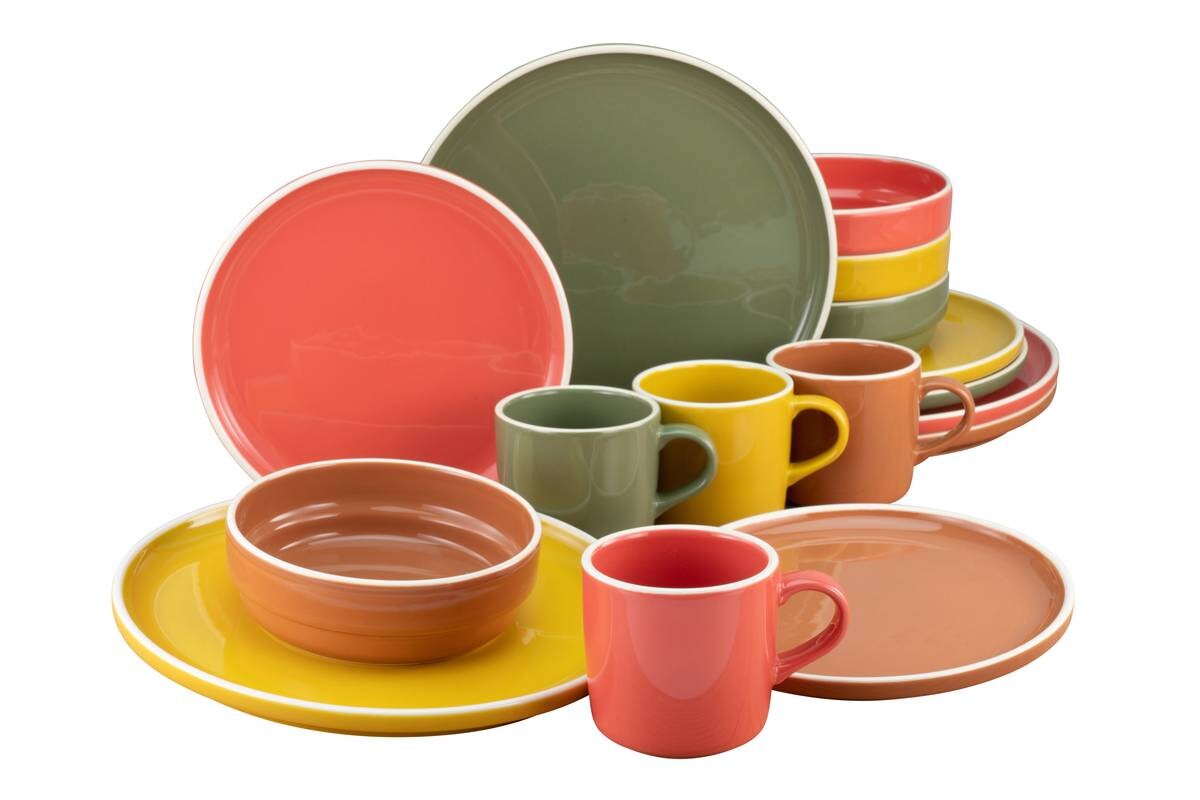 CreaTable Kombiservice INDIAN SUMMER multicolor Steingut 16 tlg.