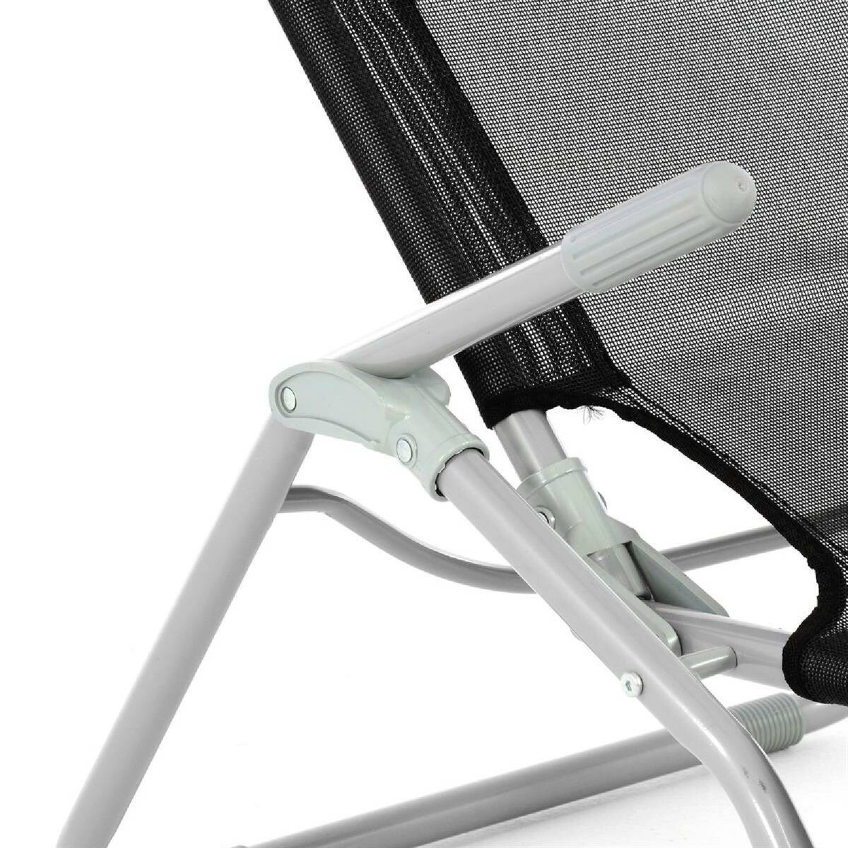 VCM Gartenliege-Set schwarz Stahl B/H/L: ca. 48x100x160 cm