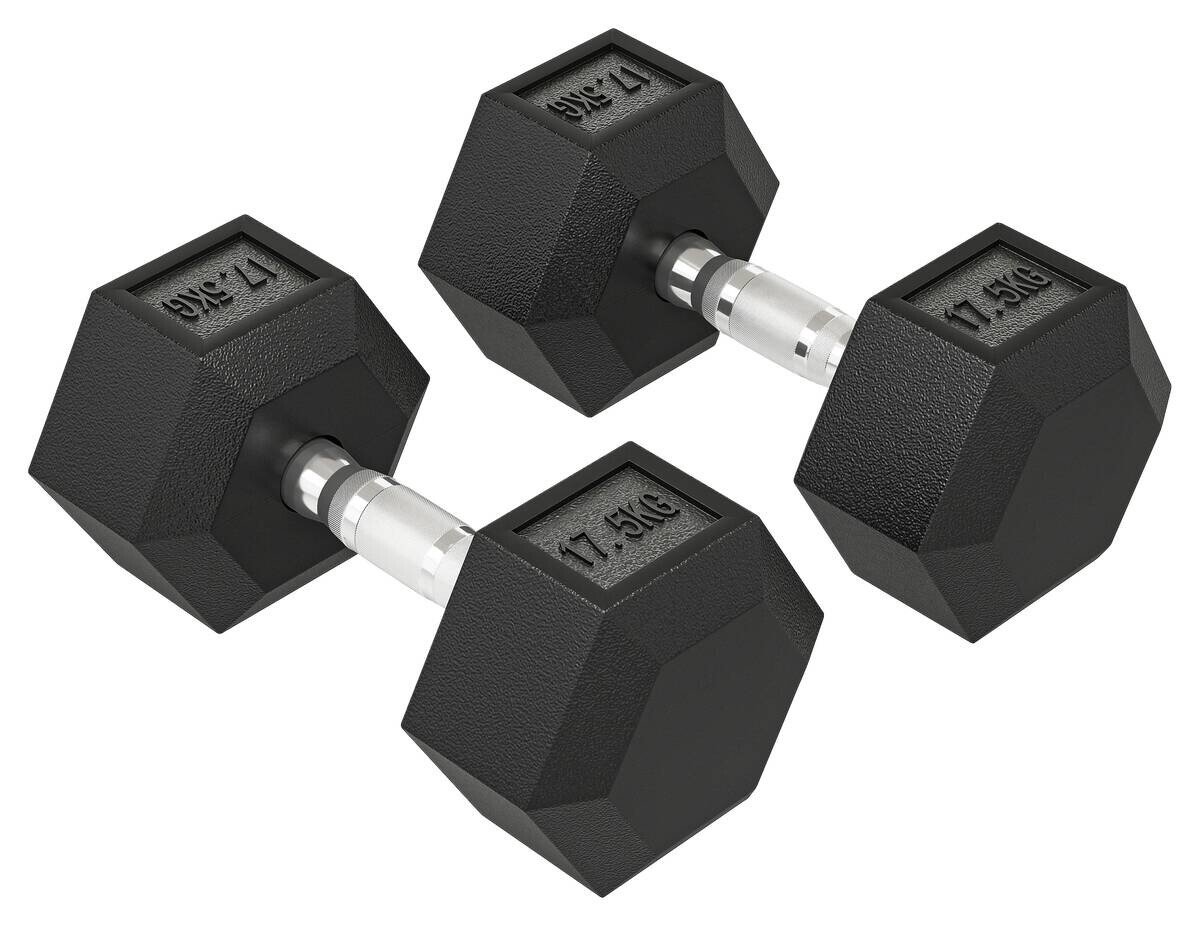 HOMCOM Kurzhantel schwarz Gummi B/H/L: ca. 16,2x34,6x16,2 cm