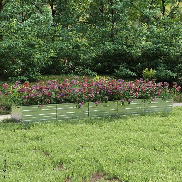 Garten-Hochbeet silber Stahl B/H/L: ca. 80x45x400 cm