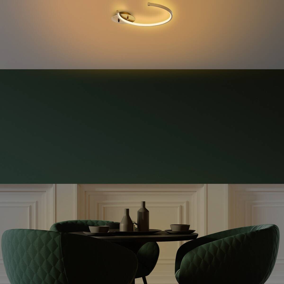 Opviq Deckenleuchte gold Metall B/H/T/L: ca. 46x6x33x46 cm