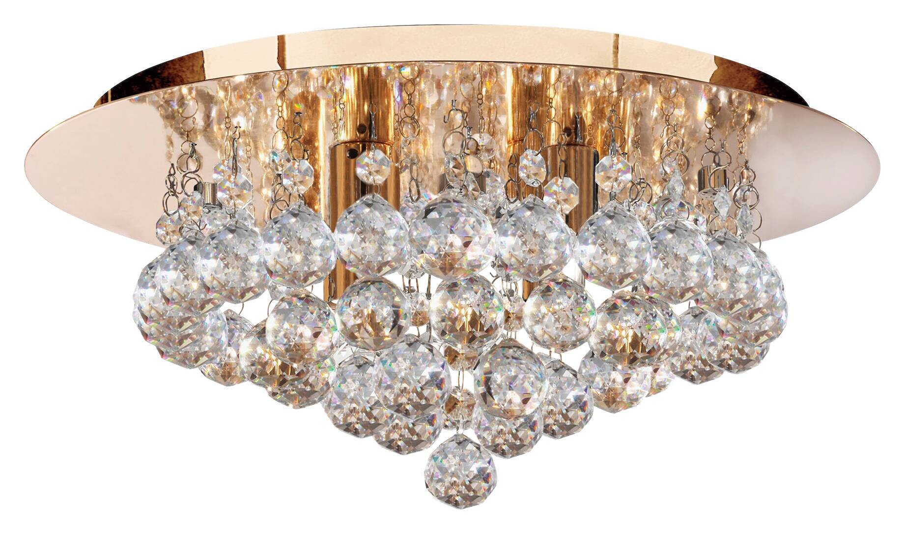 Searchlight Deckenleuchte Hanna gold transparent Stahl Glas B/H/T/D: ca. 35x17,5x17,5x35 cm G9 4 Brennstellen