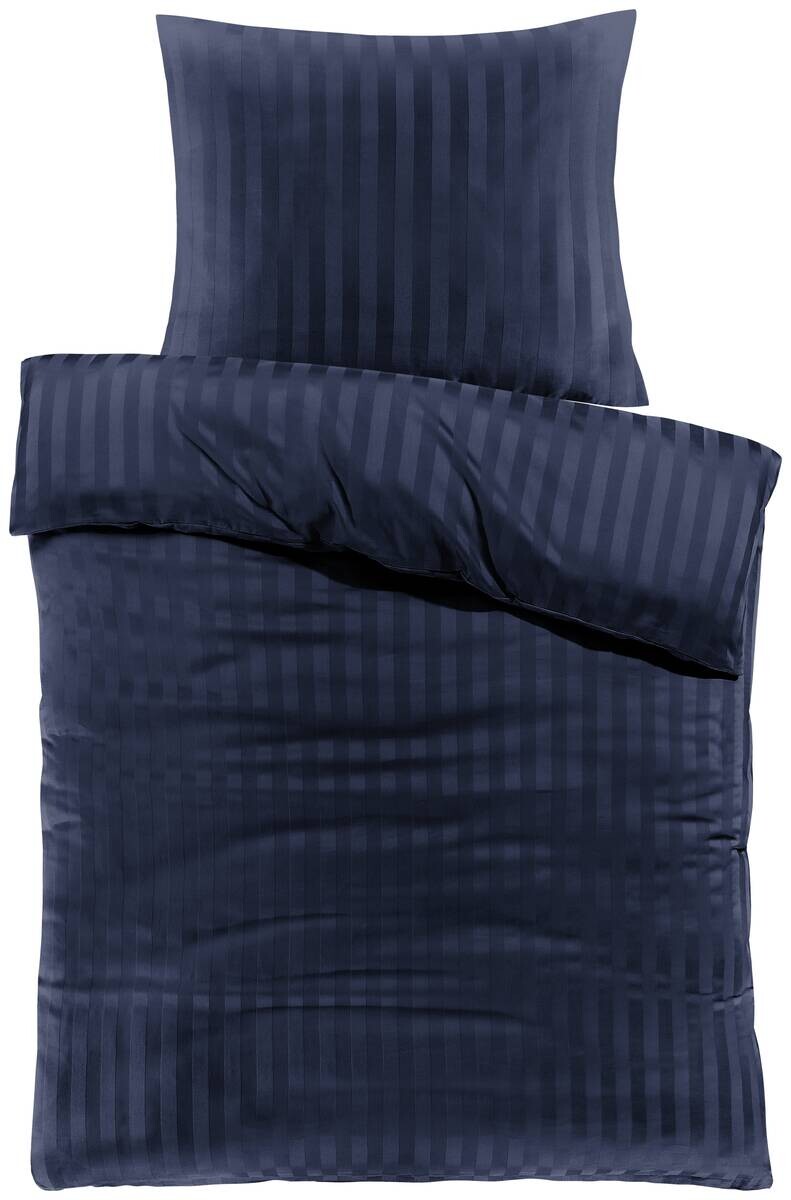 Baumwoll Bettwäsche Satin navy Baumwolle B/L: ca. 135x200 cm
