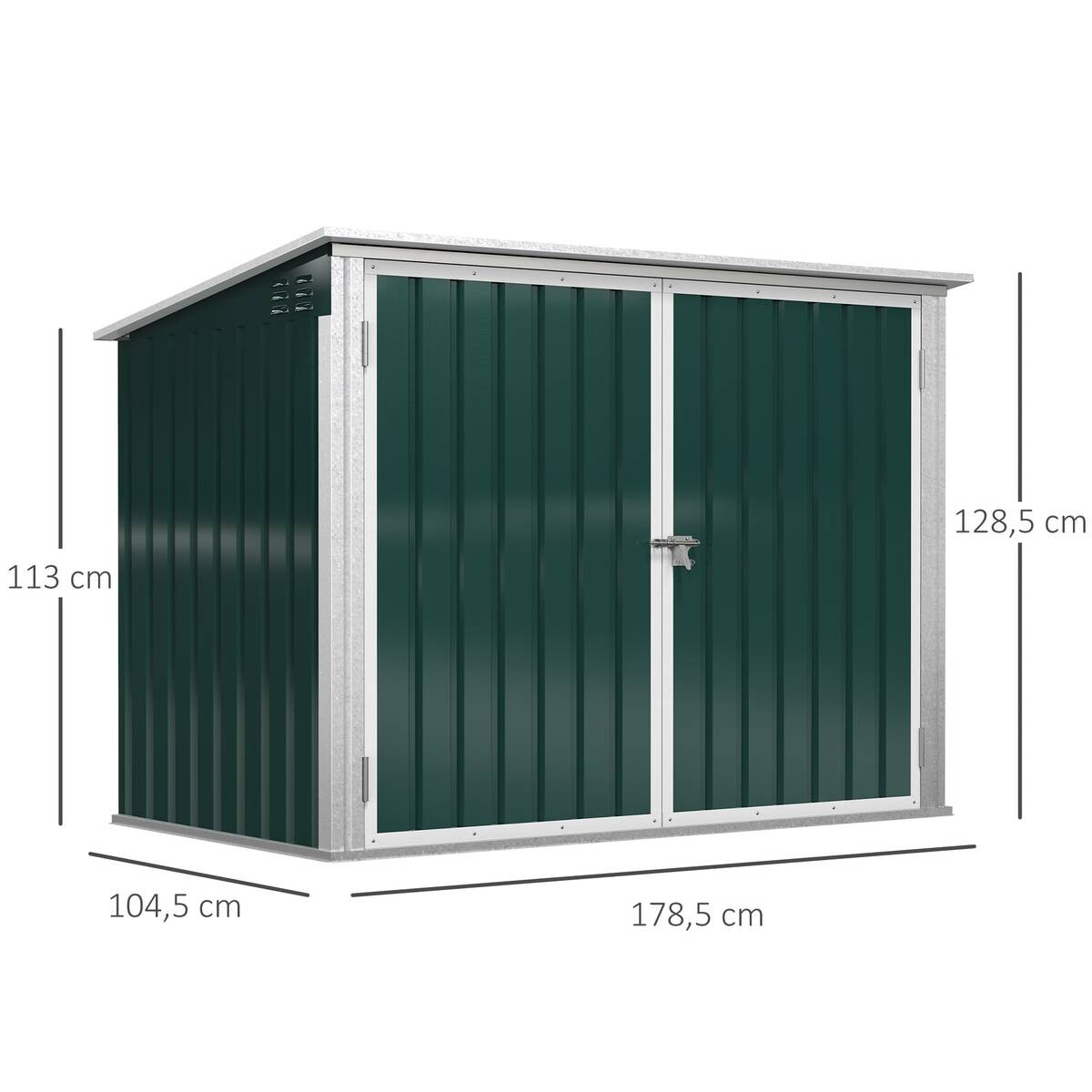 Outsunny Mülltonnenbox grün B/H/L: ca. 105x129x178 cm