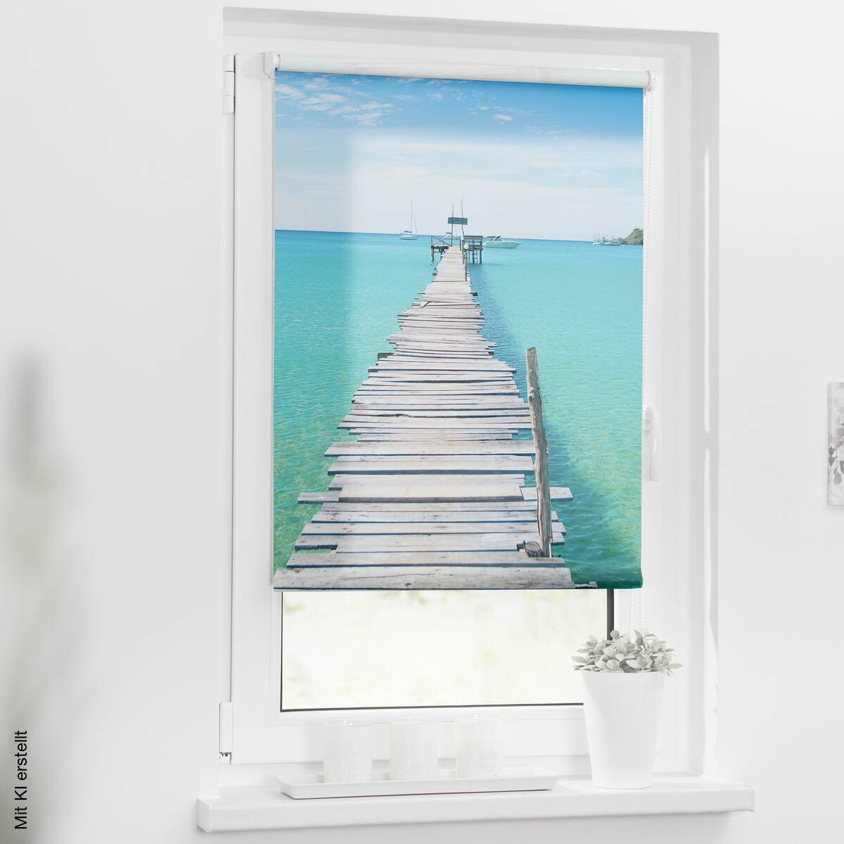 LICHTBLICK Verdunkelungsrollo El Mare blau B/L: ca. 100x150 cm