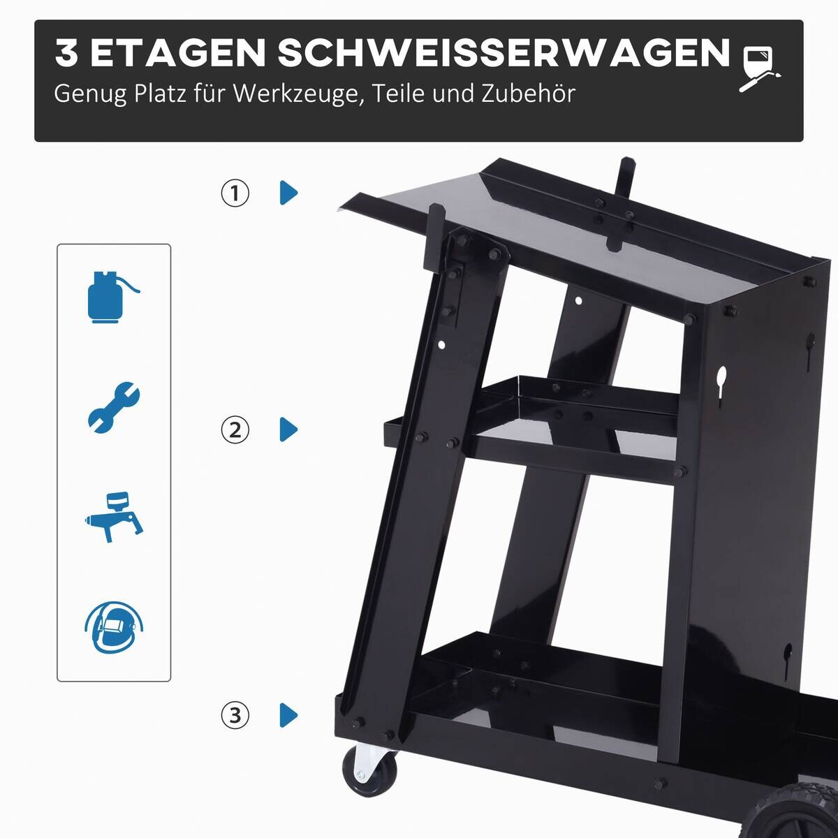 Werkstatt-Zubehör schwarz B/H/L: ca. 39x71x70 cm