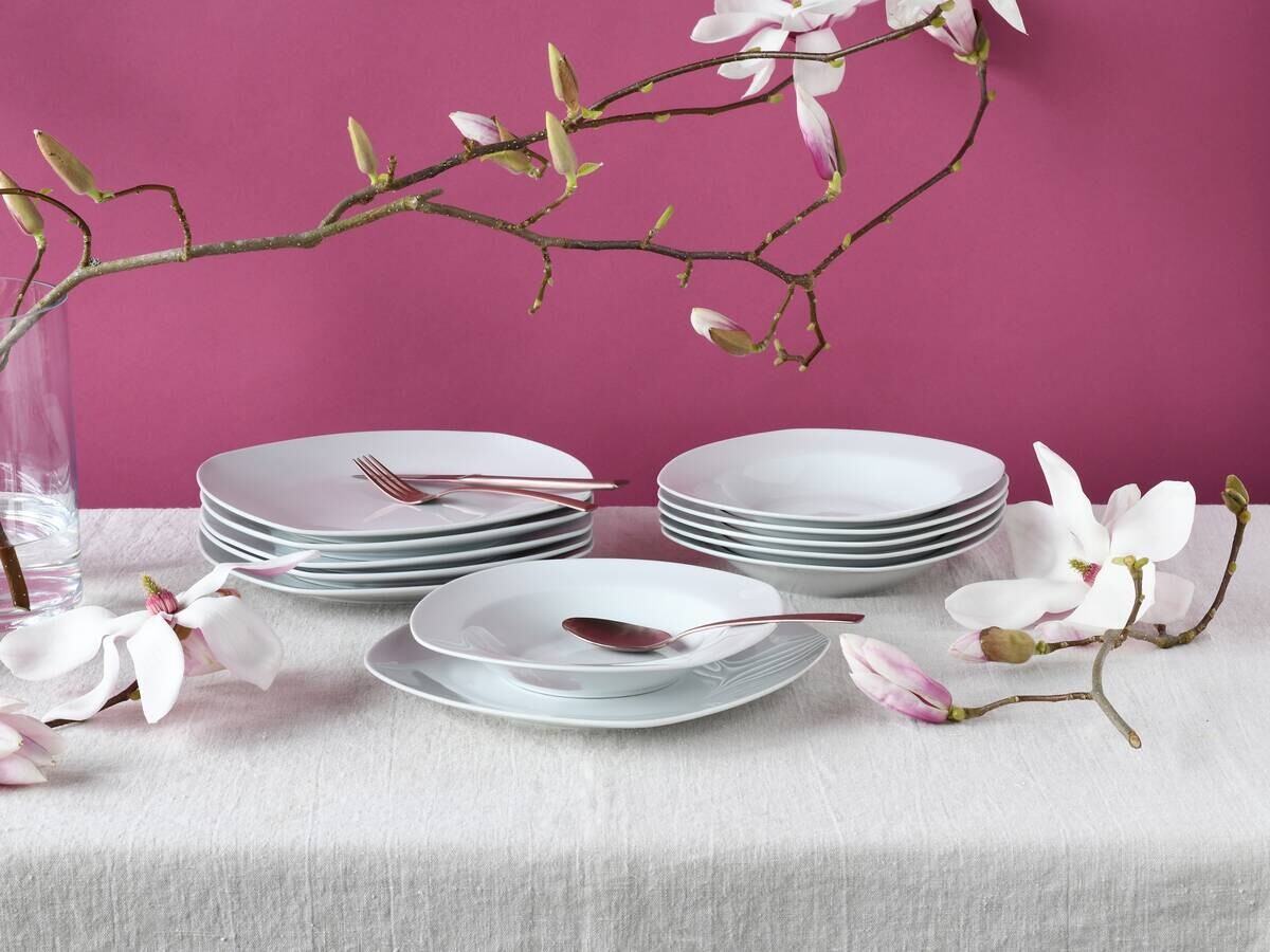 CreaTable Tafelservice Amelie weiß Porzellan 18 tlg.