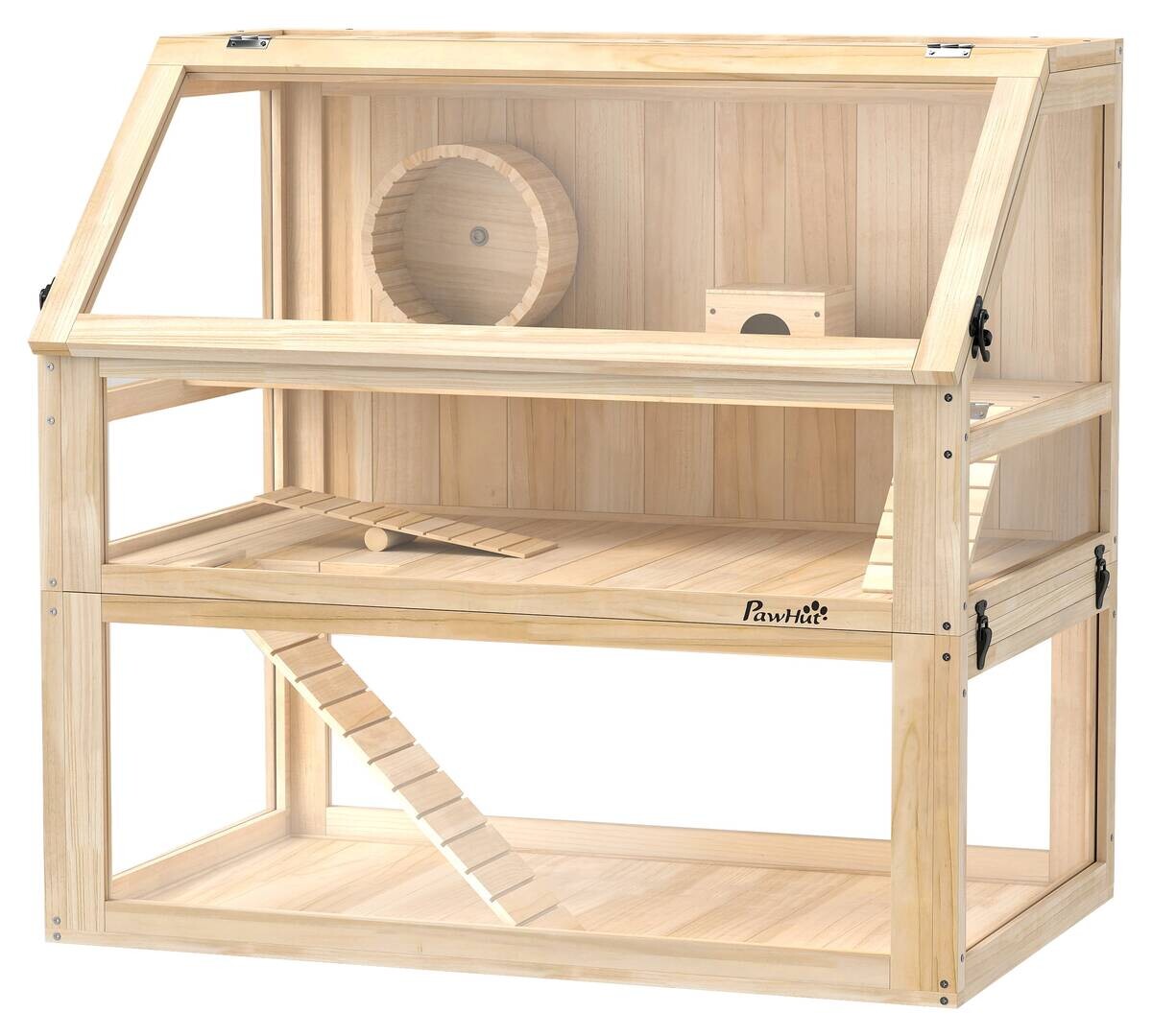 PawHut Hamsterkäfig Holzoptik Holz B/H/L: ca. 50x76x80 cm