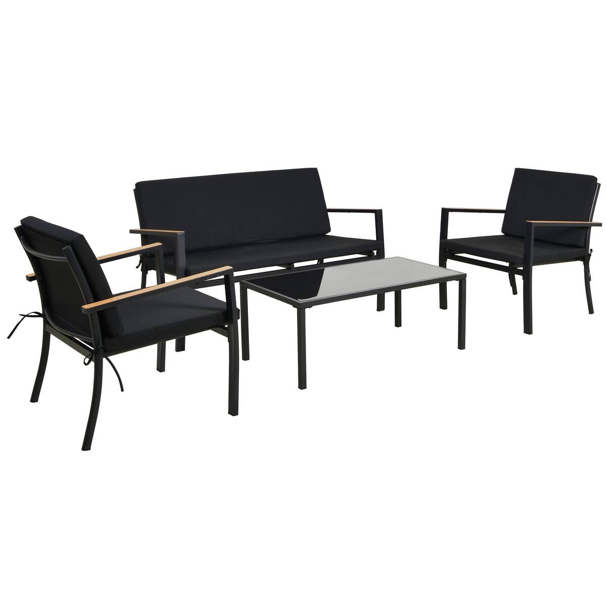 POCOline Gartensitzgruppe Grafon schwarz Stahl