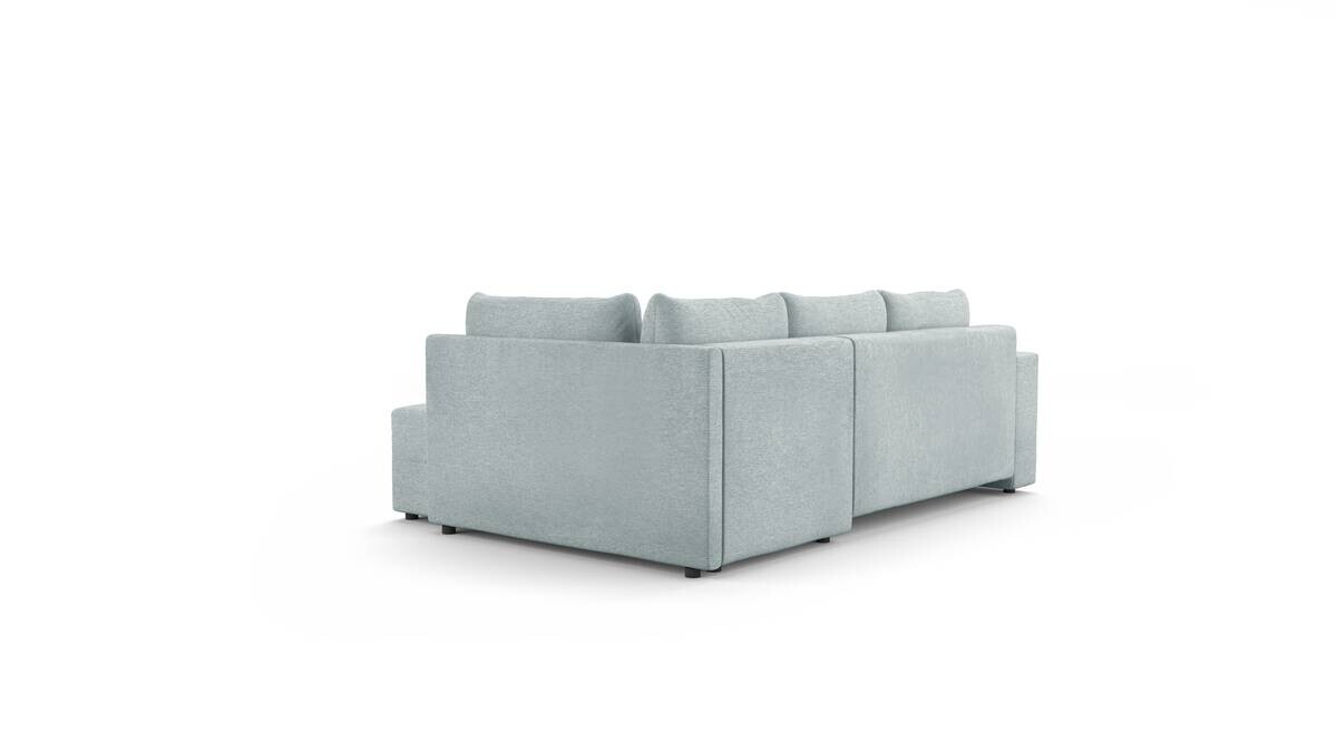 Ecksofa mit Bettfunktion und Bettkasten blau Flachgewebe B/T: ca. 238x167 cm
