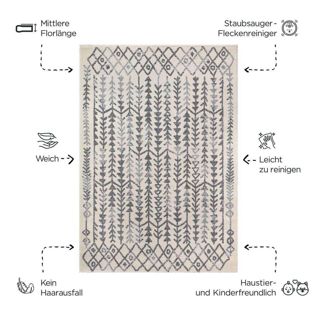 Sanat Teppich creme B/L: ca. 170x120 cm