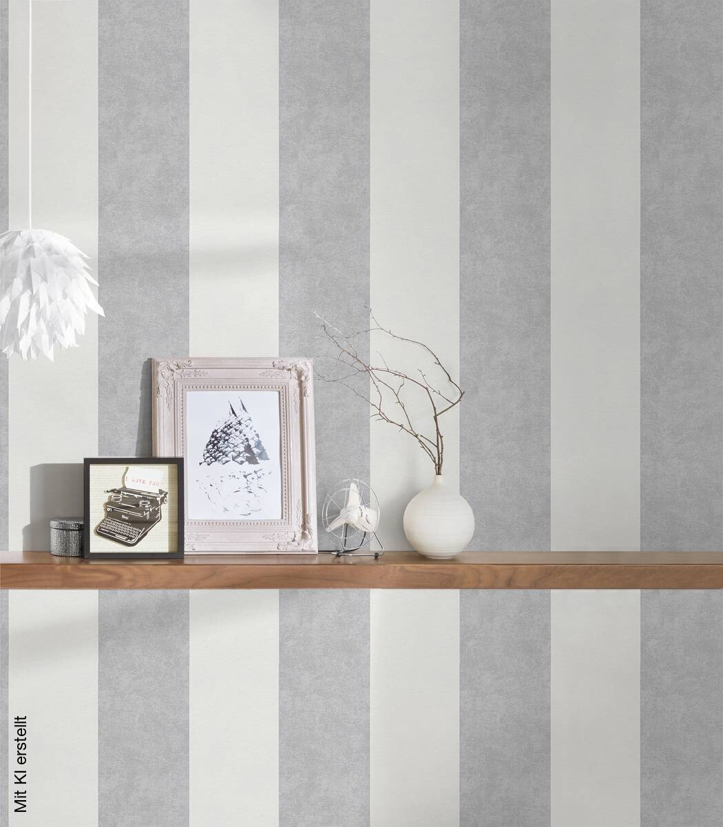 A.S.Creation Vliestapete Memory 3 Streifen grau B/L: ca. 53x1005 cm