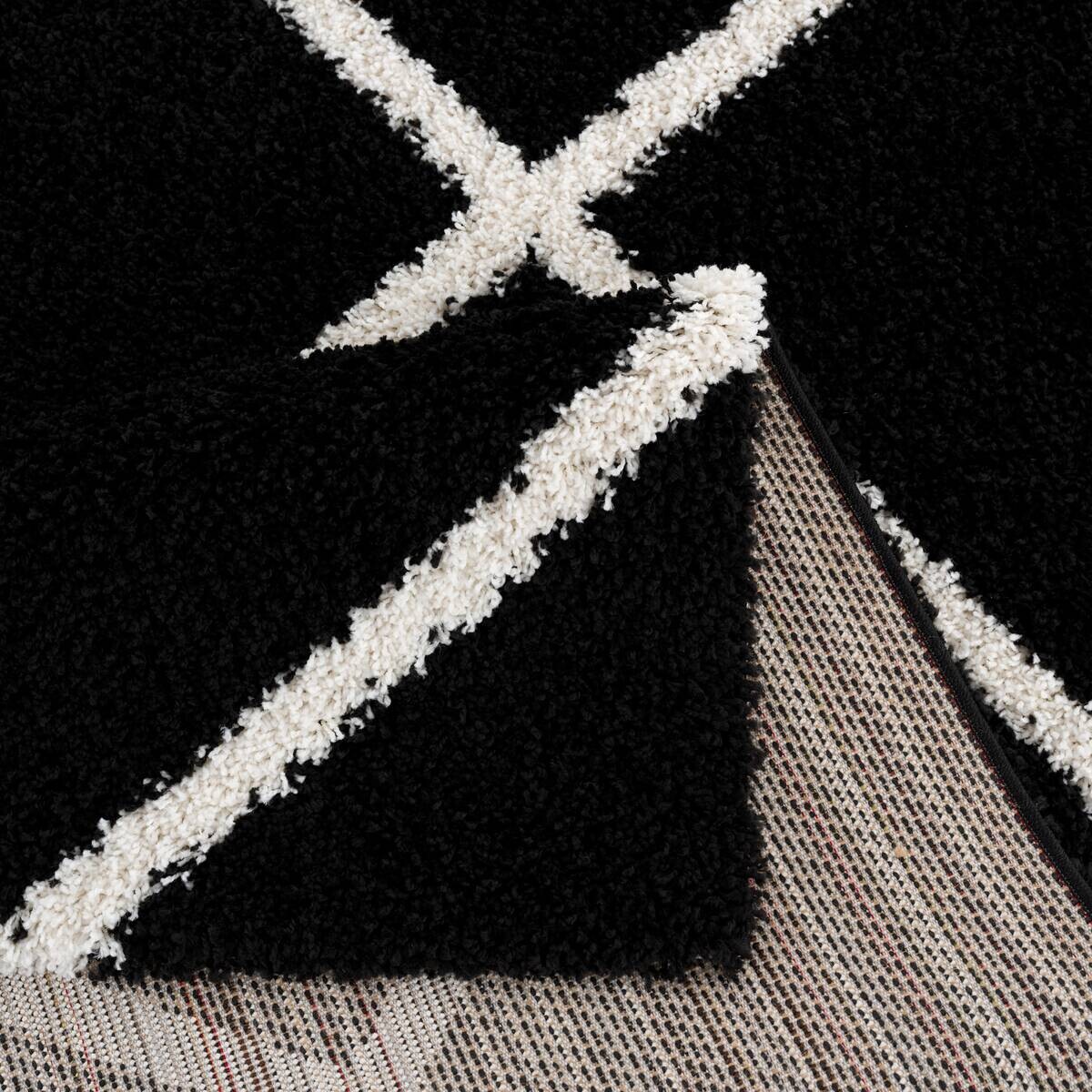 Sanat Hochflorteppich MADRID schwarz B/L: ca. 200x290 cm