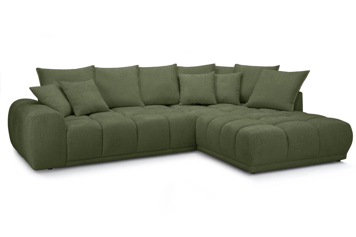 Ecksofa grün Microfaser B/H/T: ca. 312x97x229 cm