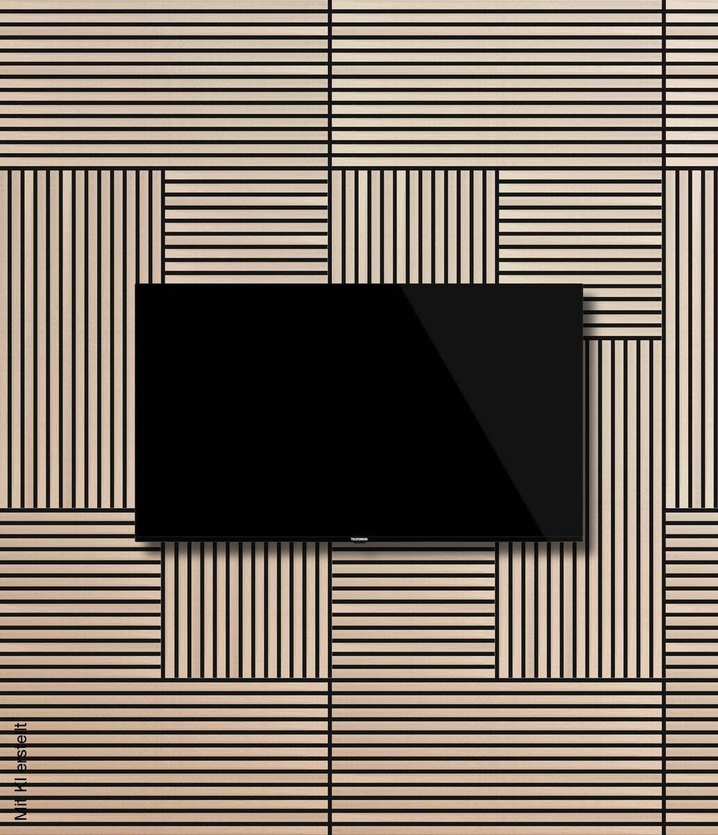 Wand- und Akustikpaneel Eiche L/B/H: ca. 104x52x1 cm pro Stück