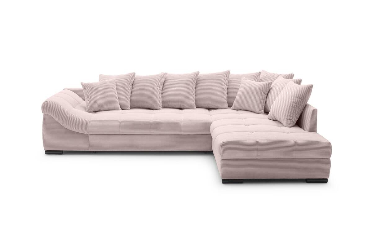 Ecksofa mit Bettfunktion altrosa Microfaser B/H/T: ca. 303x88x202 cm
