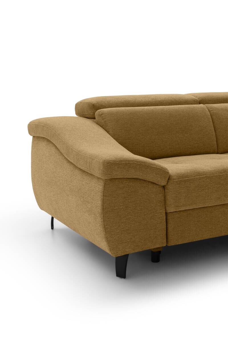 Ecksofa mit Bettfunktion senf Flachgewebe B/H/T: ca. 280x96x238 cm