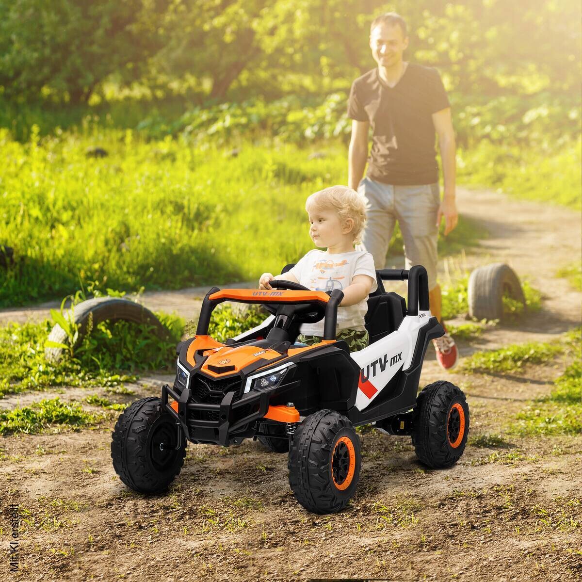 AIYAPLAY Kinder Elektroauto orange B/H/L: ca. 61x56x96 cm