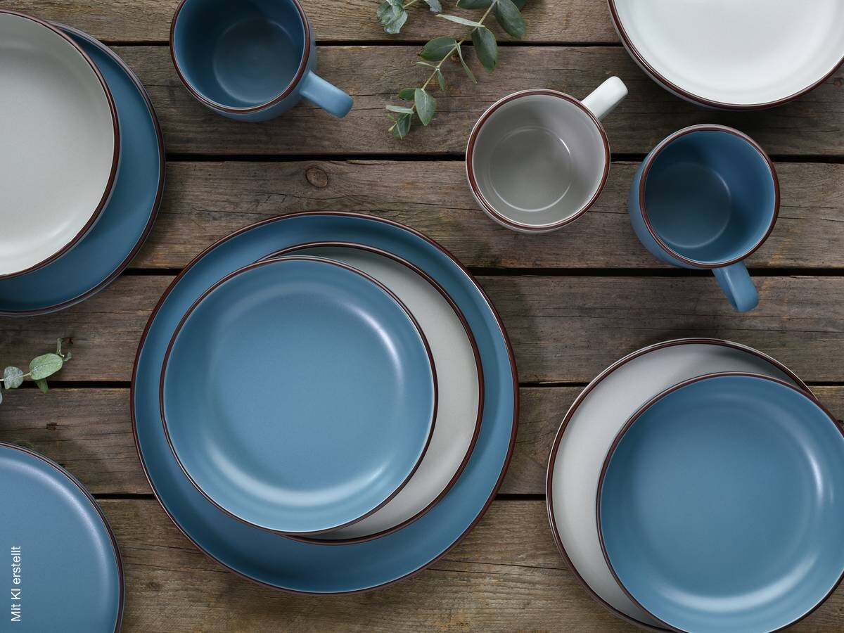 CreaTable Kombiservice Modern Scandic multicolor Steinzeug 16 tlg.