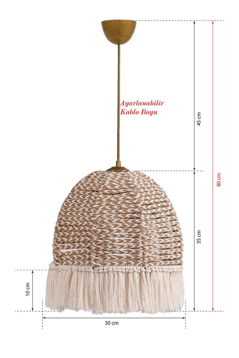 Opviq Pendelleuchte ecru B/H/T/L/D: ca. 30x80x30x30x30 cm E27 1 Brennstellen