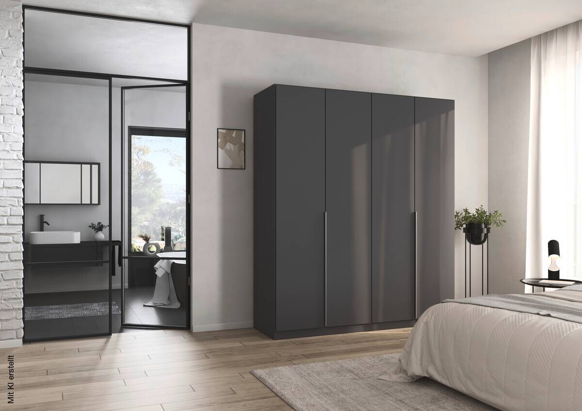 Kleiderschrank Alabama grau B/H/T: ca. 181x210x54 cm