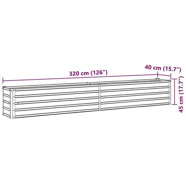 Hochbeet anthrazit Stahl B/H/L: ca. 40x45x320 cm