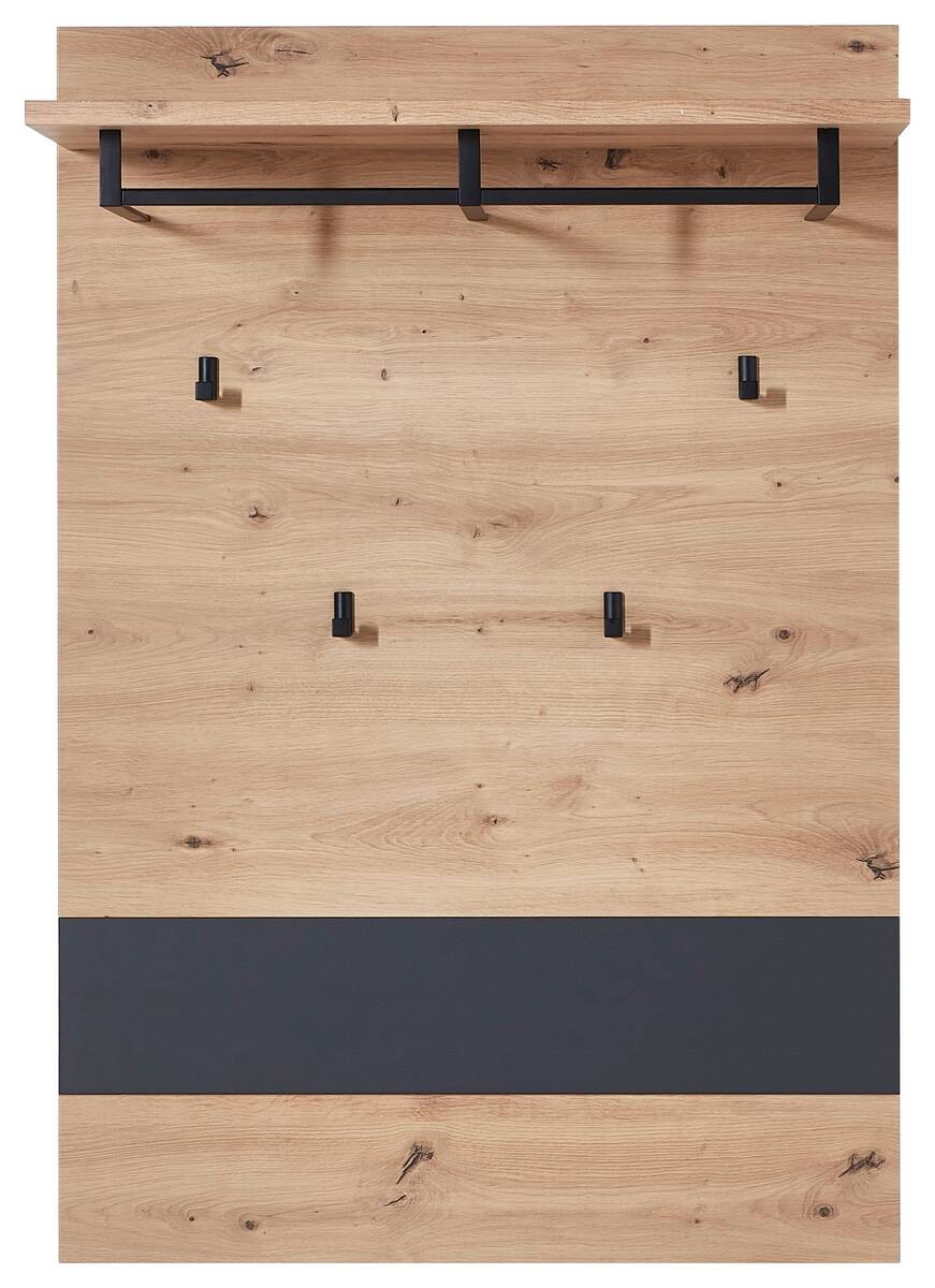 Garderobenpaneel Memphis Eiche Artisan Nachbildung Graphit B/H/T: ca. 80x118x30 cm