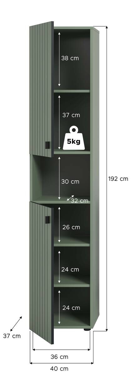 Garderobenschrank STATION grün B/H/T: ca. 40x192x37 cm