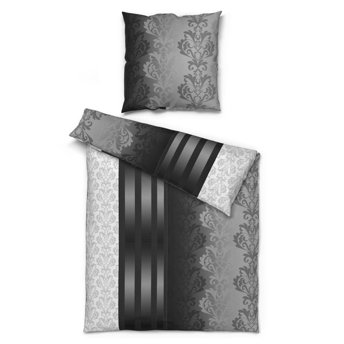 Baumwoll Bettwäsche Cotton touch anthrazit 52% Baumwolle, 48% Polyester B/L: ca. 135x200 cm