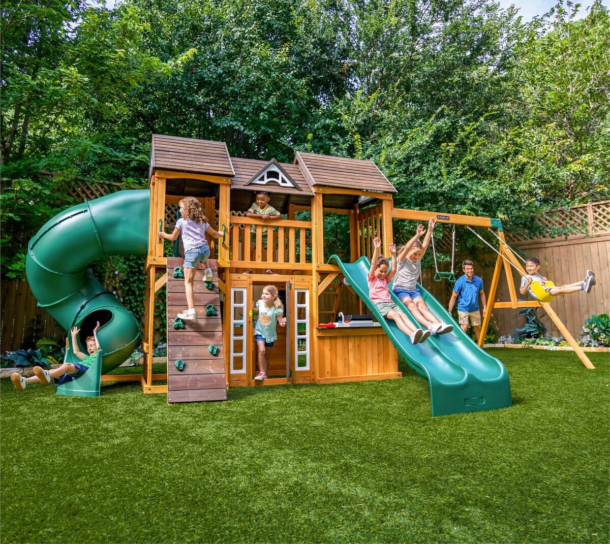 Zwerkules Spielturm Bolzo natur B/H/L: ca. 675x280x347 cm
