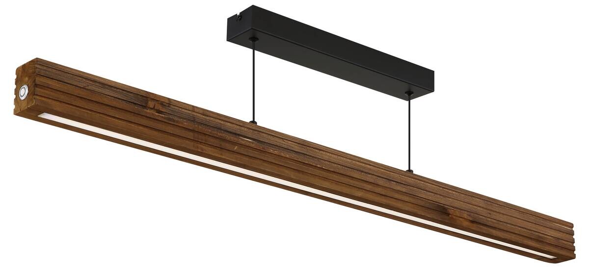 GLOBO LED-Pendelleuchte OAKRA schwarz Metall Holz B/H/T: ca. 6x120x1 cm 1 Brennstellen